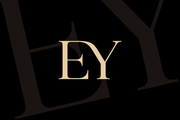 EY or YE letter logo icon design. Classic style luxury initials monogram.