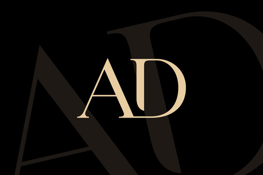 AD or DA letter logo icon design. Classic style luxury initials monogram.