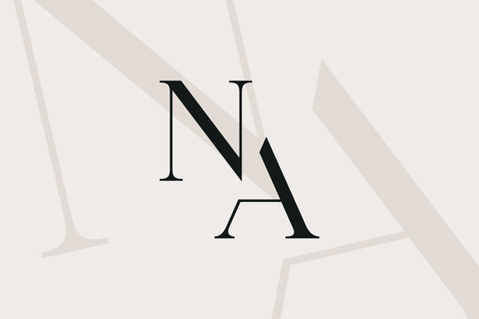 NA or AN letter logo icon design. Classic style luxury initials monogram.