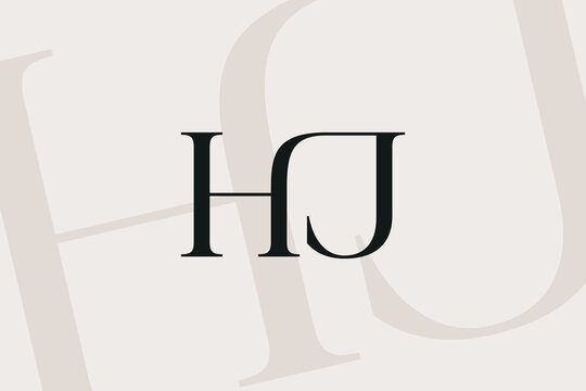 HJ or JH letter logo icon design. Classic style luxury initials monogram.
