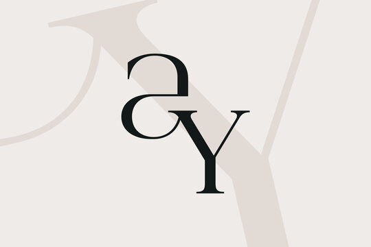 AY or YA letter logo icon design. Classic style luxury initials monogram.