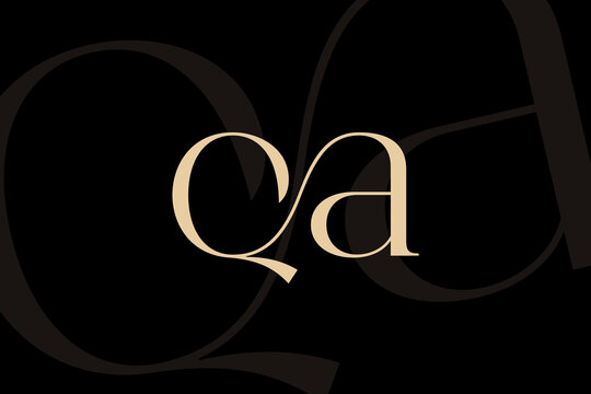 QA or AQ letter logo icon design. Classic style luxury initials monogram.