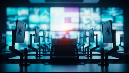 Cybersecurity Operations Center Monitoring Network Security Systems