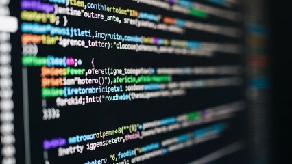 Programming Code On Computer Screen Development Concept