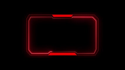 Sci-fi neon screen frame with digital HUD overlay. High tech interface border for gaming screens, UI layouts, livestream overlays, and futuristic motion graphics. - Powered by Adobe