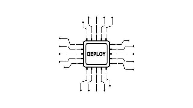 Deploy Software Development Concept with Circuit Board and Microchip software deployment technology