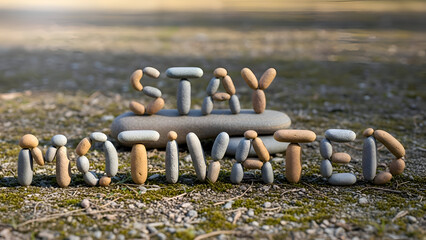 Stay motivated created with stacked stones symbolizing patience control focus and disciplined success
