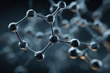 Exploring the complexity of abstract black molecule structures in a modern background for scientific and artistic inspiration