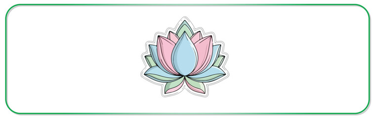 Fototapeta premium Vibrant lotus flower in pink and blue hues with green leaves