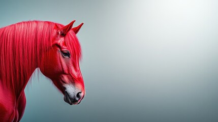 Red fire horse figure. The composition blends dynamic energy and elegance.