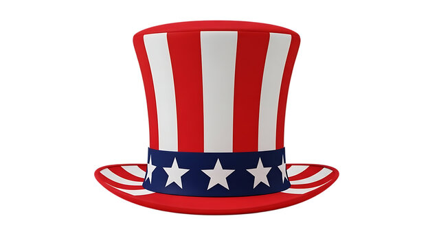 American uncle sam top hat isolated on transparent background