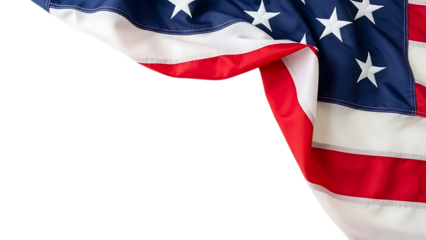 Close up of a black object isolated on transparent background with american flag