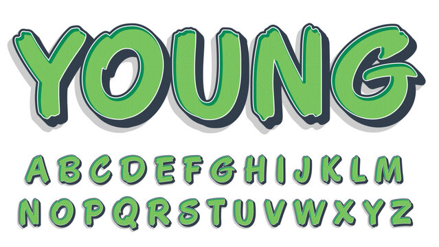 green bold brush 3d typography