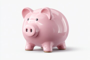 Cute pink piggy bank representing savings and investment concepts for financial growth and planning