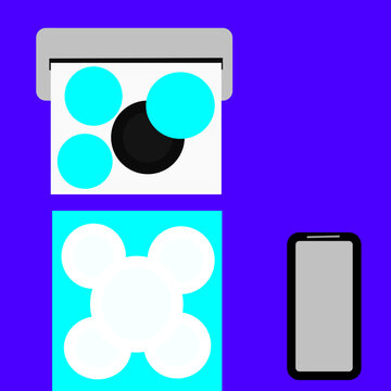 mobile phone icon and printer 