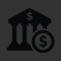 Bank icon set. Financial transaction concept. Money transfer and payment symbols. Banking and finance vector illustration. Dollar cash, currency exchange, deposit and savings icons.