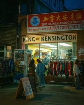 King of Kensington at night, in Kensington Market, Toronto, Ontario, Canada