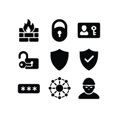 Safety, security, protection thin line icons. Editable stroke. For website marketing design, logo, app, template, ui, etc. Vector illustration.