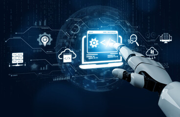 AI streamlines web development with smart coding tools, interface automation, and futuristic design systems for building efficient online platforms. Artificial intelligence spline