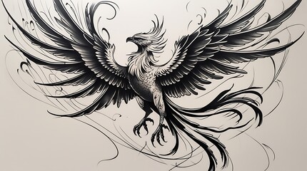 Heraldic winged lion and eagle angel vector illustration