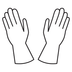 Fototapeta premium A simple illustration of two hands shown with open palms facing forward
