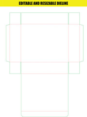 Editable Resizable Packaging Carton Box Die Line Template Vector Layout