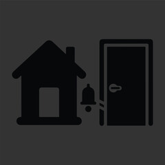 Door icons set. Open, close and ajar door. Doors collection. Opened entrance door set flat style - stock vector.