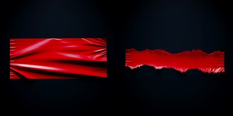 Abstract red shapes on dark background