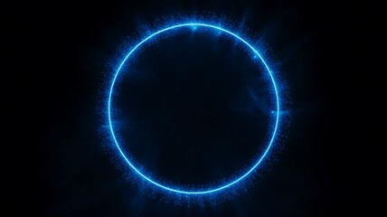 Luminous blue circular formation