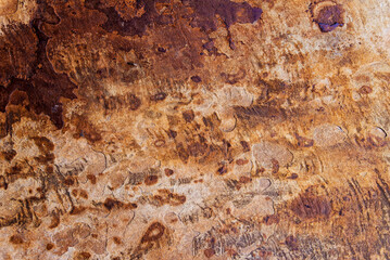 Rust texture on corroded metal surface with oxidation pattern industrial background