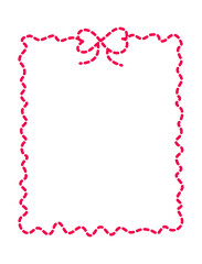 Whimsical Red Border Frame with Bow Design for Creative Projects and Invitations