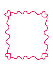 Whimsical Red Heart Frame Border Design for Valentines Day Card Decoration