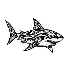 Intricate tribal shark design