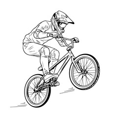 Bmx rider performing a stunt