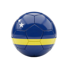 Fototapeta premium Blue and yellow soccer ball with a star design isolated on a transparent background, vibrant colors, modern style, sports equipment.