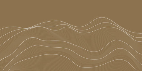 An abstract image with several smooth, wavy horizontal lines in white or light beige on a uniform brown (coffee with milk) background.