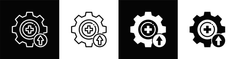 Obraz premium Health Optimization Icon White And Black Background Style