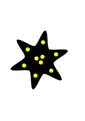 Obraz premium Simple six point star shape with rounded tips in minimal flat style. Clean geometric star icon isolated on white background. Suitable for rating, quality, highlight, decoration, symbol and design elem