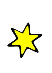Obraz premium Simple six point star shape with rounded tips in minimal flat style. Clean geometric star icon isolated on white background. Suitable for rating, quality, highlight, decoration, symbol and design elem