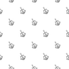 Love anchor seamless pattern isolated on white background