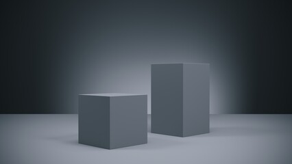 Minimal Gray Podium for Product Display and Mockup