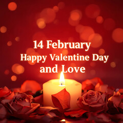 Romantic Valentine&rsquo;s Day Celebration with Loving Couple and Warm Red Aesthetic