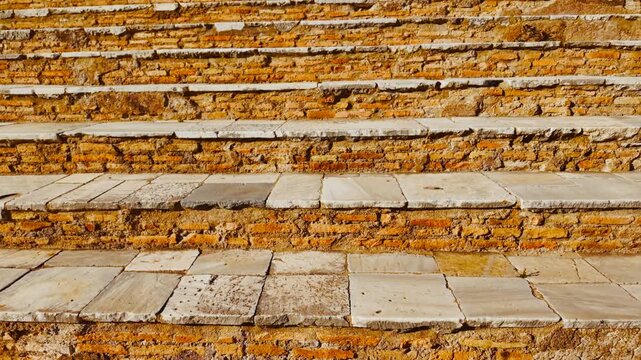 The capitolium and forum of Ostia Antica, the old port of Rome, Lazio, Italy, dating back to the 7th century BC