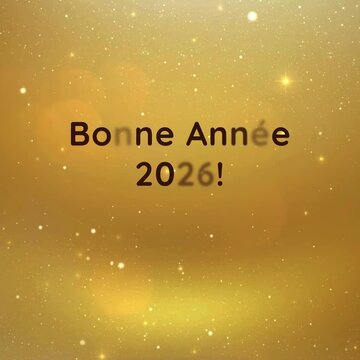bonne ann&eacute;e 2026! r&eacute;veillon du Nouvel An; carte de v&oelig;ux carr&eacute;e (or, esth&eacute;tique minimaliste et &eacute;l&eacute;gante)