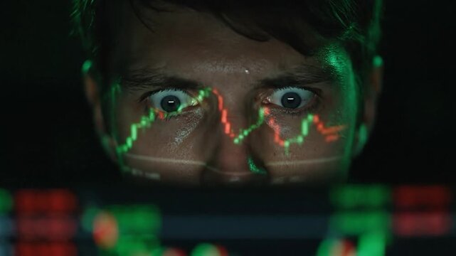 Stressed Trader Reacting to Extreme Stock Market Volatility