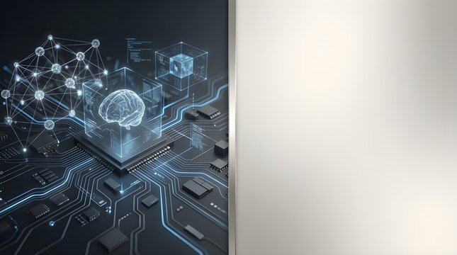 Premium Artificial Intelligence Background with Clean Space for Business Content