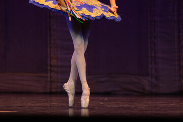 Closeup of ballerinas dancing on stage. © Ruslan
