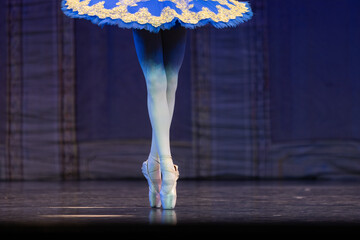 Closeup of ballerinas dancing on stage. © Ruslan