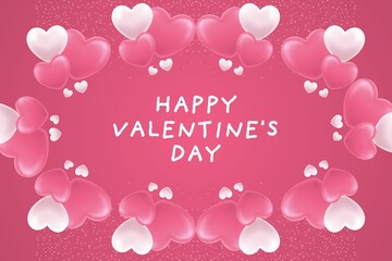 Decorative Valentine&rsquo;s Day Love Background with Hearts and Romantic Design