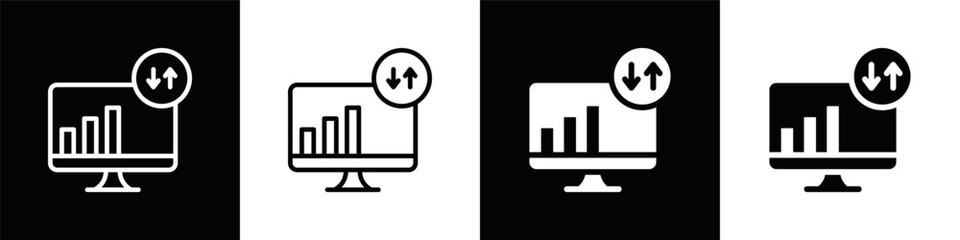 Web Traffic Icon With Black And White Background